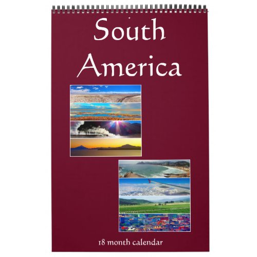 south america photography 18 months calendar
