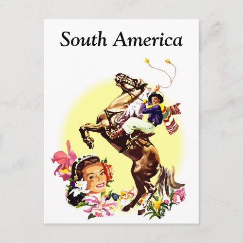 South America vintage travel postcard