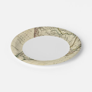 South America with boundaries outlined Paper Plates