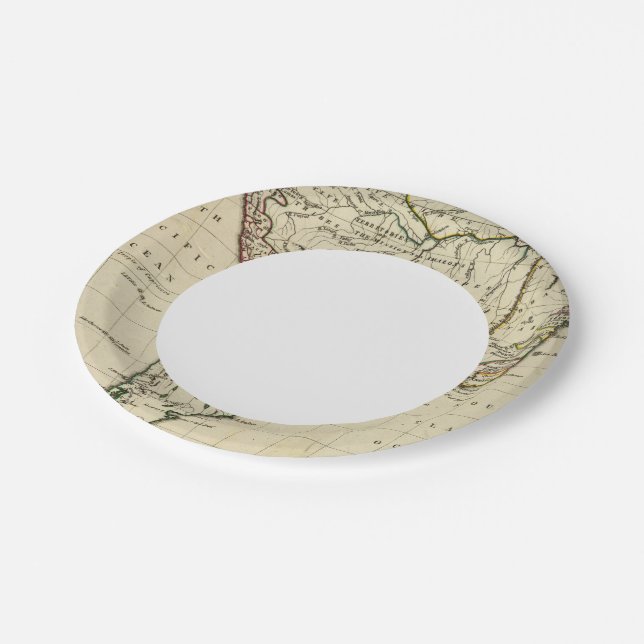 South America with boundaries outlined Paper Plates (Angled)