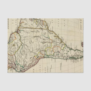 South America with boundaries outlined Tissue Paper