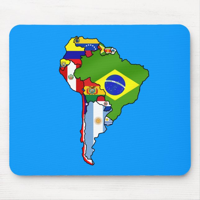 South American flags of South America Map Mouse Pad (Front)