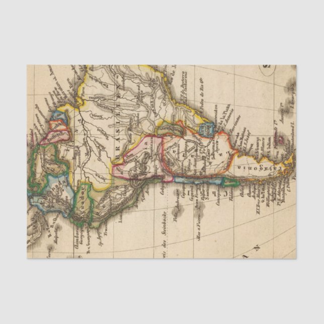 South American Map Tissue Paper (Front)