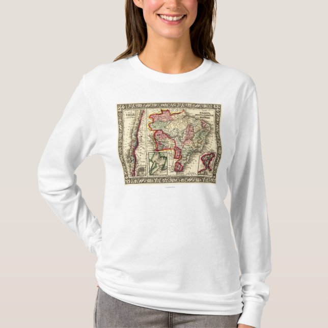 South AmericaPanoramic MapSouth America 2 T-Shirt (Front)