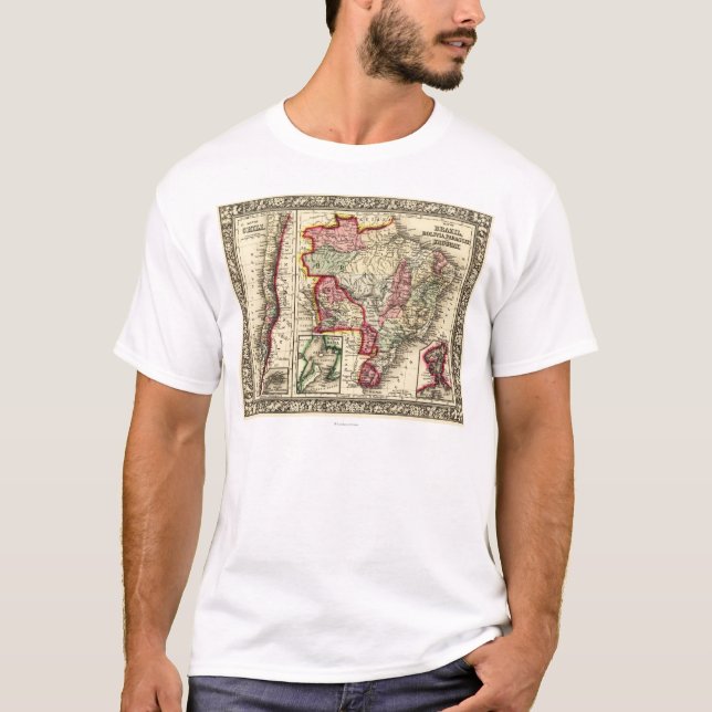 South AmericaPanoramic MapSouth America 2 T-Shirt (Front)