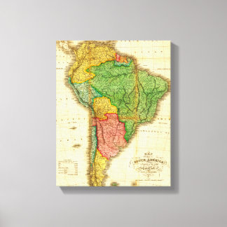 South AmericaPanoramic MapSouth America Canvas Print