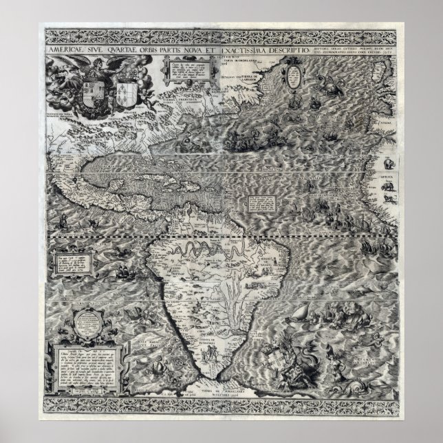 South and Part of North America - Panoramic Poster (Front)