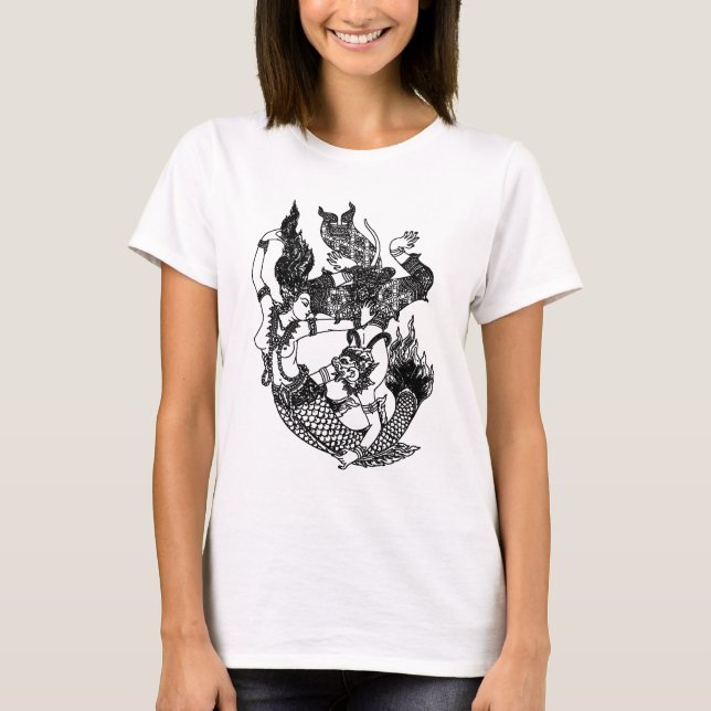 SOUTH ASIAN ART GOD MERMAID T-Shirt (Front)