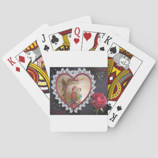 South Asian Wedding Couple on Heart Swing Art  Poker Cards