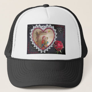 South Asian Wedding Couple on Heart Swing Art Trucker Hat