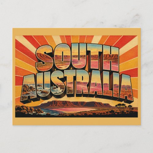 South Australia Outback Coast Vintage Art Postcard