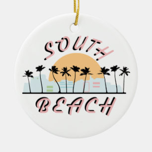 South Beach Ceramic Ornament