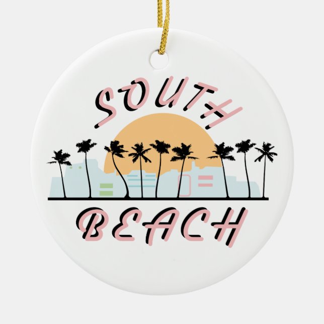 South Beach Ceramic Ornament (Front)