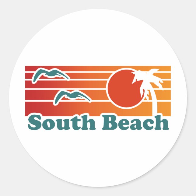 South Beach Classic Round Sticker (Front)