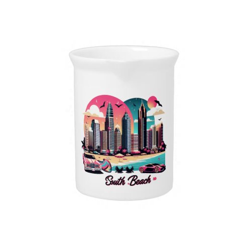 South beach collection porcelain slab beverage pitcher