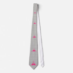 South Beach Deco (Hot Pink and White on Gray) Tie