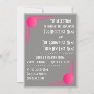 South Beach Deco Wedding (Reception) Invitation