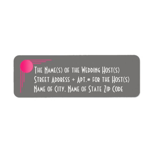 South Beach Deco Wedding Return Address Label