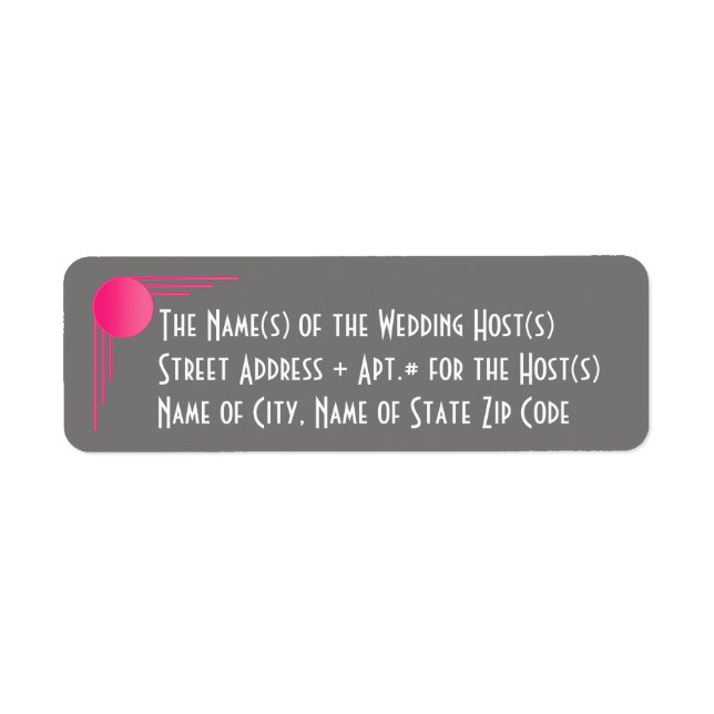 South Beach Deco Wedding (Return Address) Label (Front)