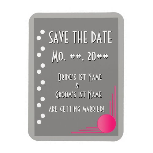 South Beach Deco Wedding Save The Date Magnet
