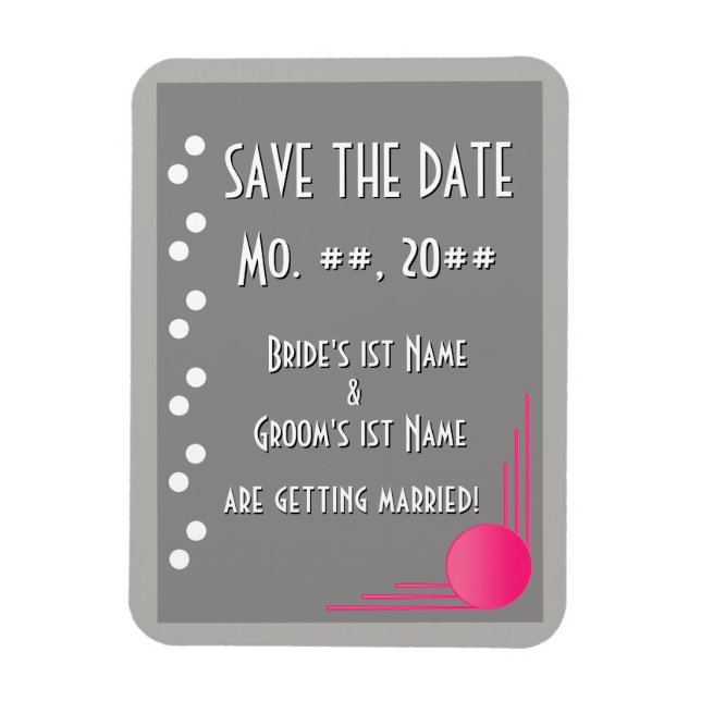 South Beach Deco Wedding (Save The Date) Magnet (Vertical)