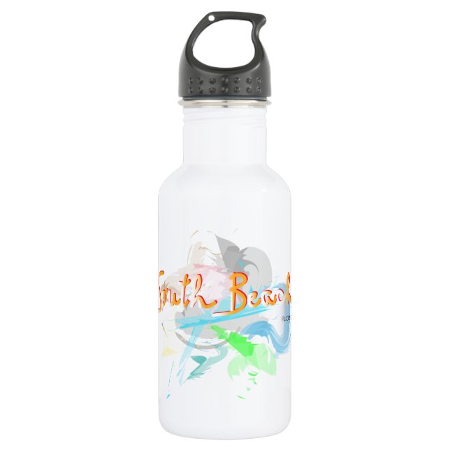 South Beach, FL abstract Stainless Steel Water Bottle (Front)