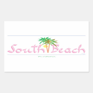 South Beach, FL Rectangular Sticker