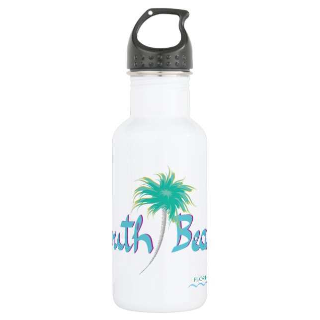 South Beach, FL Stainless Steel Water Bottle (Front)