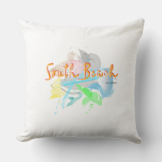 South Beach Florida Abstract Throw Pillow