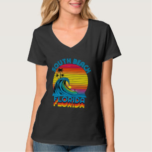 South Beach Florida Retro Throwback Surf & Beach S T-Shirt