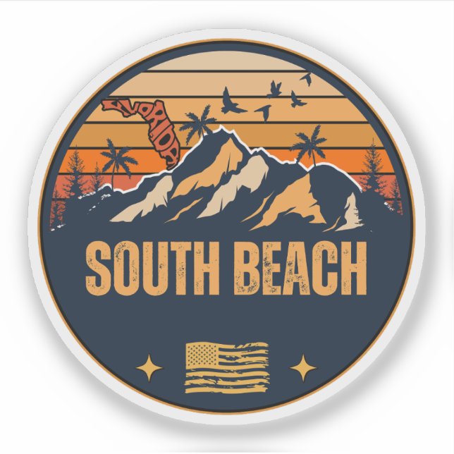 South Beach, Florida  Sticker (Front)