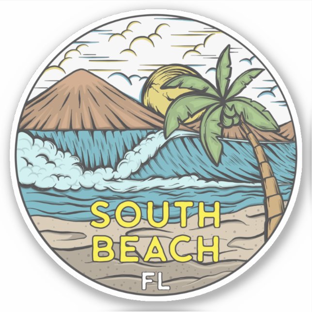 South Beach Florida Vintage Sticker (Front)