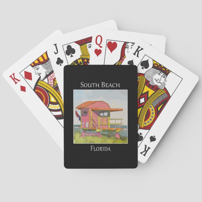 South Beach Lifeguard Tower in Miami Florida  Poker Cards (Back)