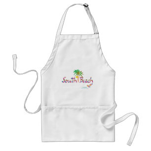 South Beach Miami Flip Flops II Adult Apron