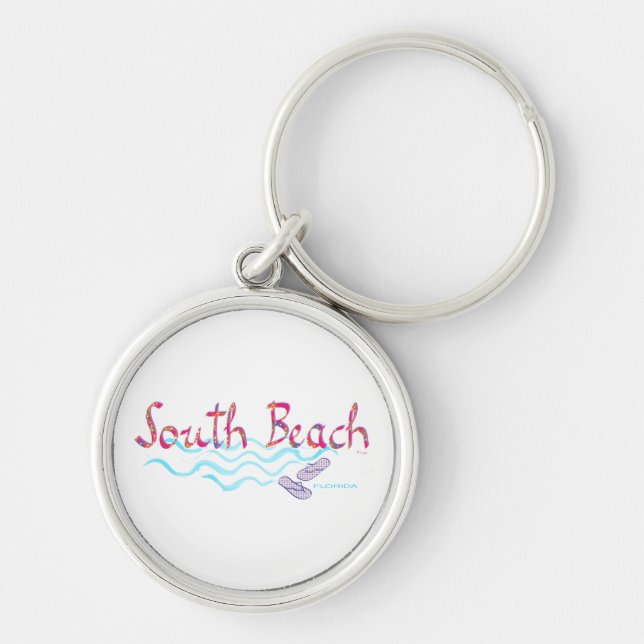 South Beach Miami Flip Flops Keychain (Front)