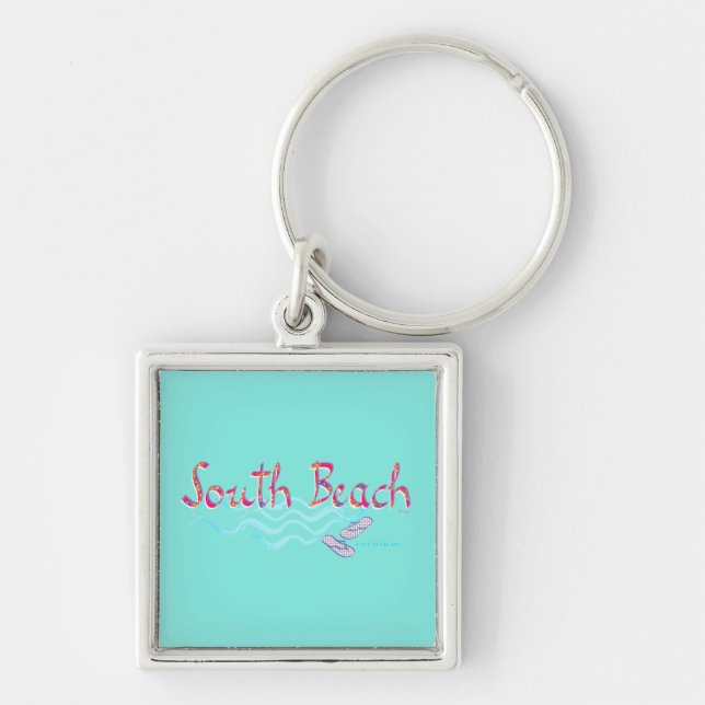 South Beach Miami Flip Flops Keychain (Front)