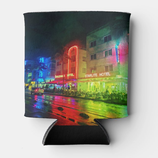 South Beach, Miami, Florida Art Deco Can Cooler (Front)