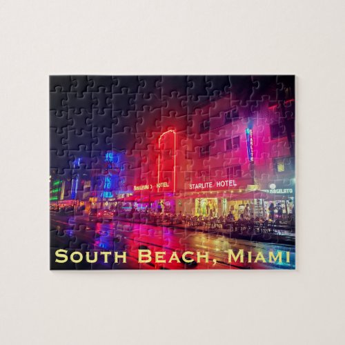 South Beach Miami Florida Art Deco Jigsaw Puzzle