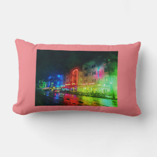South Beach, Miami, Florida Art Deco Lumbar Pillow