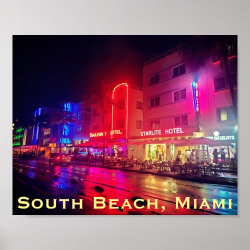 South Beach Miami Florida Art Deco Poster