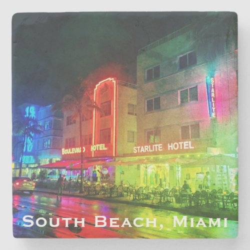 South Beach Miami Florida Art Deco Stone Coaster