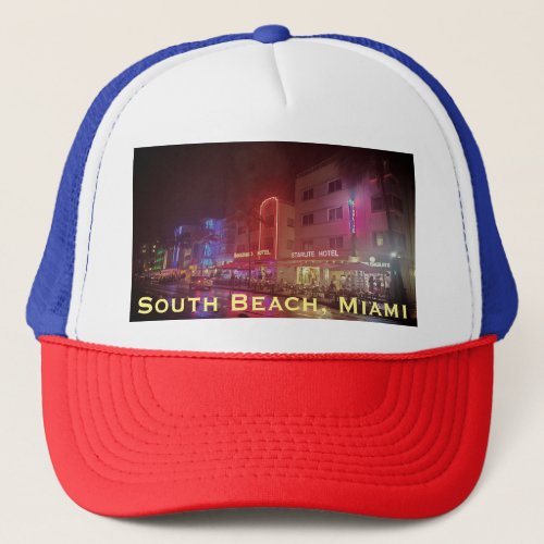 South Beach Miami Florida Art Deco Trucker Hat