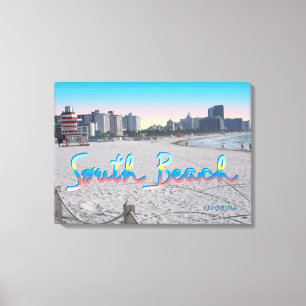 South Beach Miami, Florida City View Canvas Print