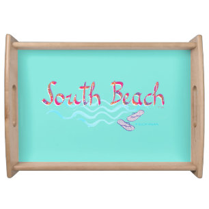 South Beach, Miami, Florida Flip Flops Serving Tray
