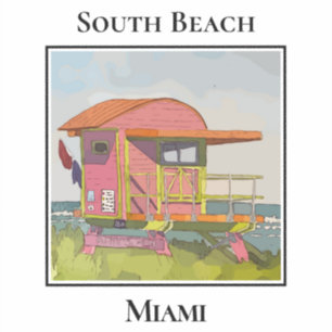 South Beach Miami Florida Lifeguard Tower Sticker