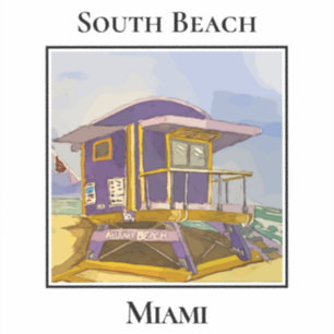 South Beach Miami Florida Lifeguard Tower Sticker