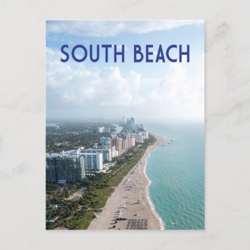 South Beach Miami Florida Shoreline Postcard