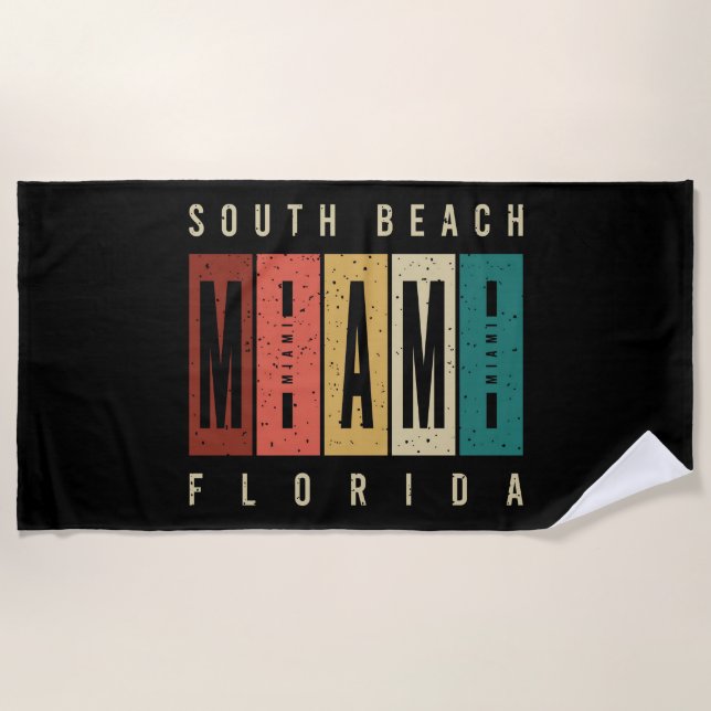 South Beach Miami Florida Towel (Front)