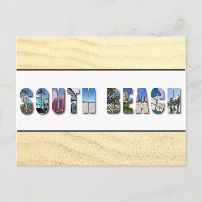 South Beach Miami Florida Travel Photo Postcard (Front)
