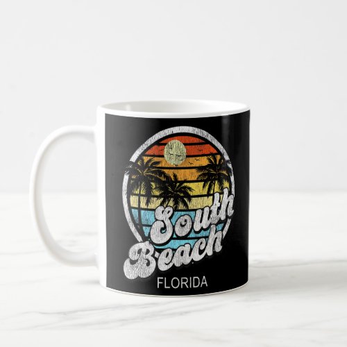 South Beach Miami Florida Vacation Weathered Retro Coffee Mug